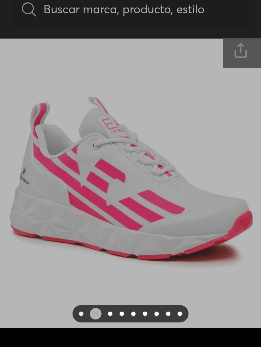 Emporio Armani Women’s White and Hot Pink Athletic Sneakers